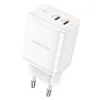Borofone BN9 Reacher hálózati töltő adapter 2xType C QC 3.0 PD 35W fehér - 0. kép