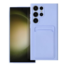 Samsung Galaxy S23 Ultra Card Case Szilikon tok hátlapi kártyatartóval lila