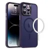 iPhone 14 Pro Max MagSafe-kompatibilis áttetsző matt tok sötétlila Alphajack - 0. kép