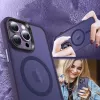 iPhone 14 Pro Max MagSafe-kompatibilis áttetsző matt tok sötétlila Alphajack - 3. kép