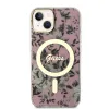 iPhone 14 Guess PC/TPU Flowers IML MagSafe kompatibilis tok rózsaszín (GUHMP14SHCFWSP) - 0. kép