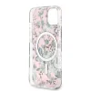 iPhone 14 Guess PC/TPU Flowers IML MagSafe kompatibilis tok rózsaszín (GUHMP14SHCFWSP) - 4. kép