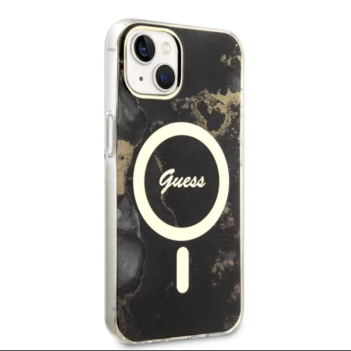 iPhone 14 Guess Marble IML MagSafe kompatibilis tok fekete (GUHMP14SHTMRSK)