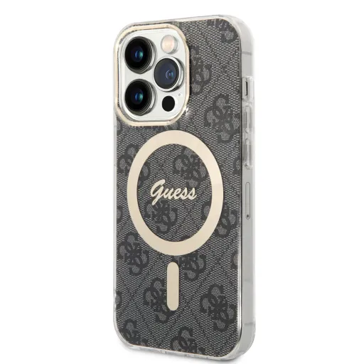 iPhone 14 Pro Guess 4G IML MagSafe kompatibilis tok fekete (GUHMP14LH4STK)