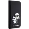 iPhone 14 Pro Karl Lagerfeld KLBKP14LSANKCPK PU Saffiano Karl és Choupette NFT fliptok fekete - 3. kép