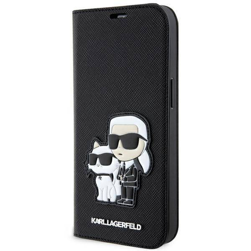iPhone 14 Pro Karl Lagerfeld KLBKP14LSANKCPK PU Saffiano Karl és Choupette NFT fliptok fekete iPhone 14 Pro Karl Lagerfeld KLBKP14LSANKCPK PU Saffiano Karl és Choupette NFT fliptok fekete
