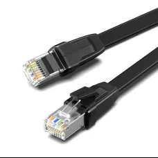 Ugreen NW134 lapos hálózati kábel fém csatlakozókkal, Ethernet RJ45, Cat.8, U / FTP, 0.5m (fekete)