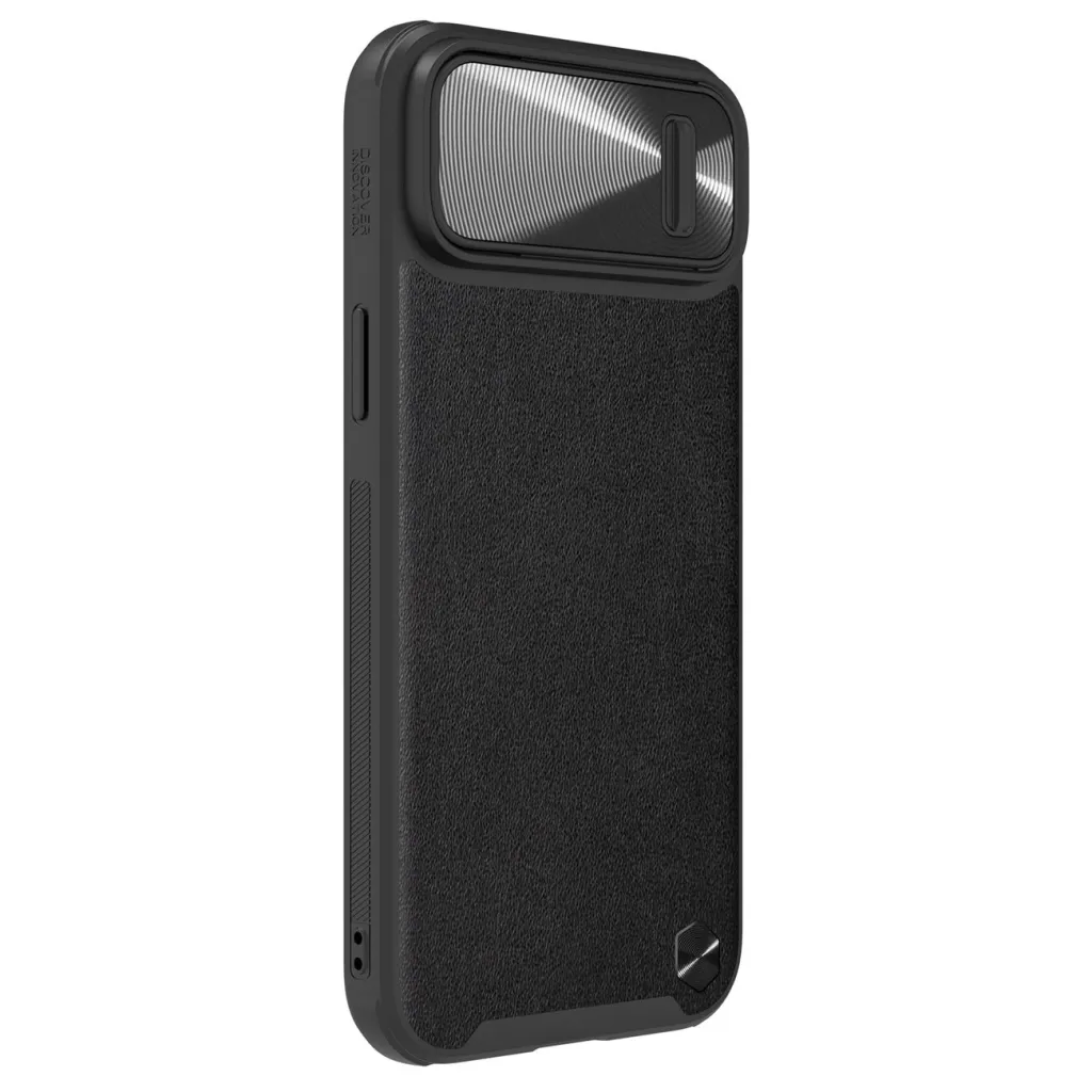 iPhone 14 Nillkin Camshield Leather S bőr tok fekete - 12