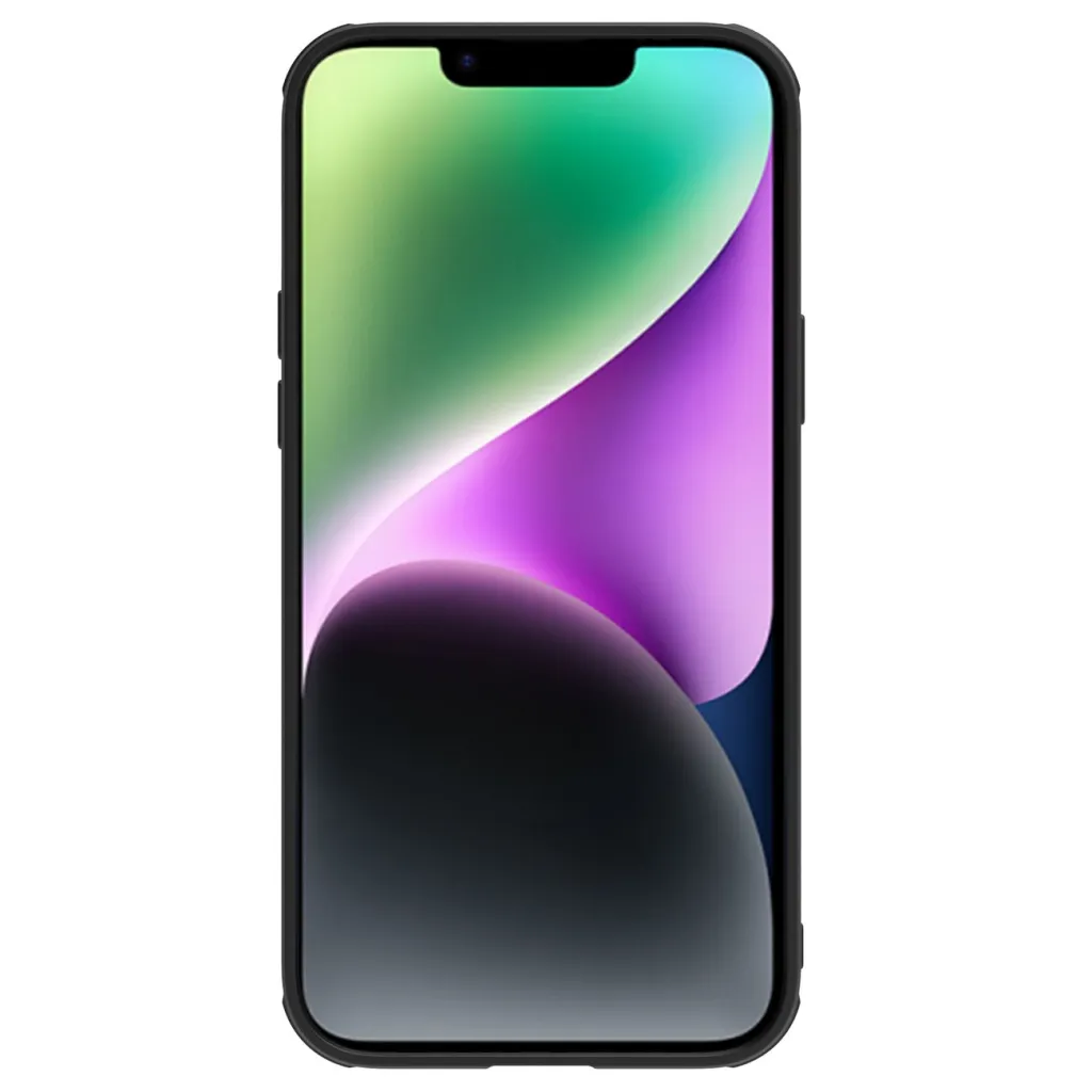 iPhone 14 Nillkin Camshield Leather S bőr tok fekete - 14