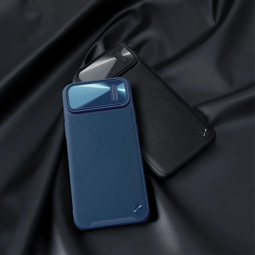 iPhone 14 Nillkin Camshield Leather S bőr tok fekete - 10