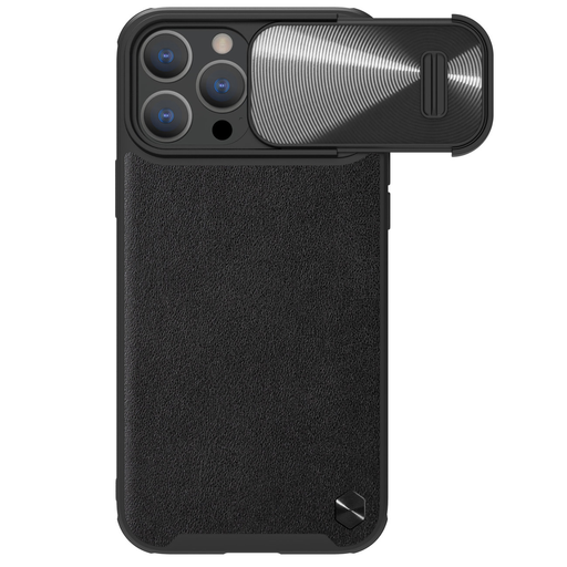 iPhone 14 Pro Nillkin Camshield Leather S bőr tok fekete iPhone 14 Pro Nillkin Camshield Leather S bőr tok fekete