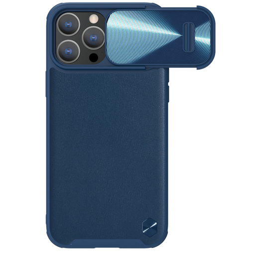 iPhone 14 Pro Nillkin Camshield Leather S bőr tok kék iPhone 14 Pro Nillkin Camshield Leather S bőr tok kék