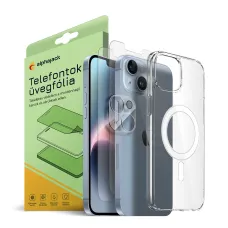 iPhone 14 Plus Magsafe puzdro + 2ks sklenená fólia + ochrana objektívu kamery 9H 2.5D HD 0.33mm Alphajack iPhone 14 Plus Magsafe puzdro + 2ks sklenená fólia + ochrana objektívu kamery 9H 2.5D HD 0.33mm Alphajack