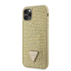 iPhone 11 Pro Guess Rhinestones Triangle Metal Logo tok arany (GUHCN58HDGTPD)