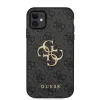 iPhone 11 Guess PU 4G Metal Logo tok szürke (GUHCN614GMGGR) - 0. kép