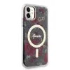 iPhone 11 Guess PC/TPU Flowers IML MagSafe kompatibilis tok (GUHMN61HCFWSA) - 1. kép