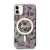 iPhone 11 Guess PC/TPU Flowers IML MagSafe kompatibilis tok rózsaszín (GUHMN61HCFWSP) - 0. kép