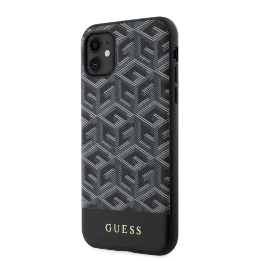 iPhone 11 Guess PU G Cube MagSafe kompatibilis tok fekete (GUHMN61HGCFSEK)