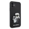 iPhone 11 Karl Lagerfeld PU Saffiano Karl és Choupette NFT tok fekete (KLHCN61SANKCPK) - 1. kép