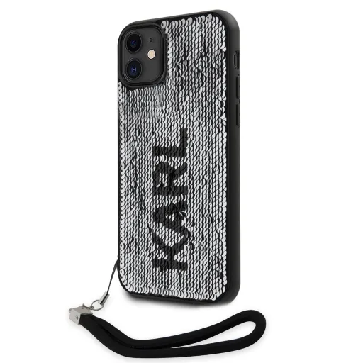 iPhone 11 Karl Lagerfeld Sequins Reversible tok fekete/ezüst (KLHCN61PSQRKS)