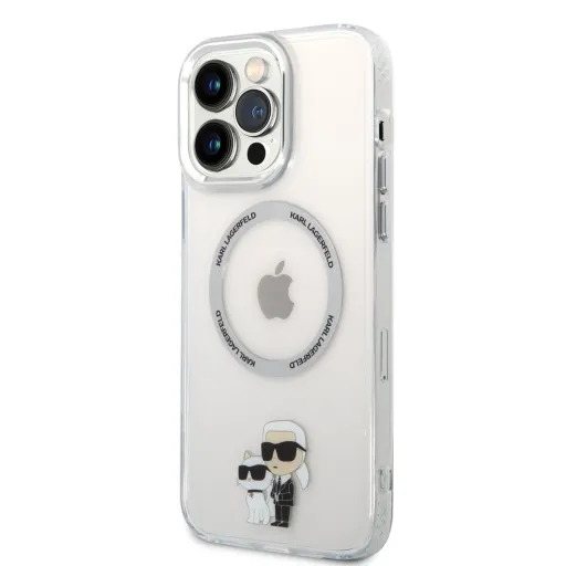 iPhone 13 Pro Max Karl Lagerfeld IML Karl és Choupette NFT MagSafe kompatibilis tok átlátszó (KLHMP13XHNKCIT)