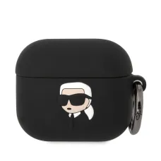 Airpods 3 Karl Lagerfeld 3D Logo NFT Karl Head Szilikon tok fekete (KLA3RUNIKK)