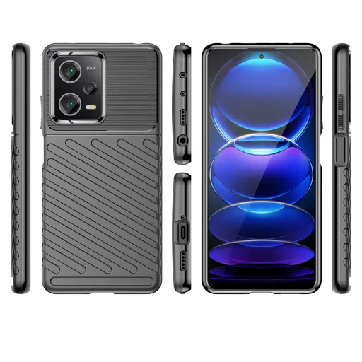 Xiaomi Poco X5 Pro 5G/Redmi Note 12 Pro Thunder fokozott védelmet biztosító flexibilis TPU tok fekete Xiaomi Poco X5 Pro 5G/Redmi Note 12 Pro Thunder fokozott védelmet biztosító flexibilis TPU tok fekete