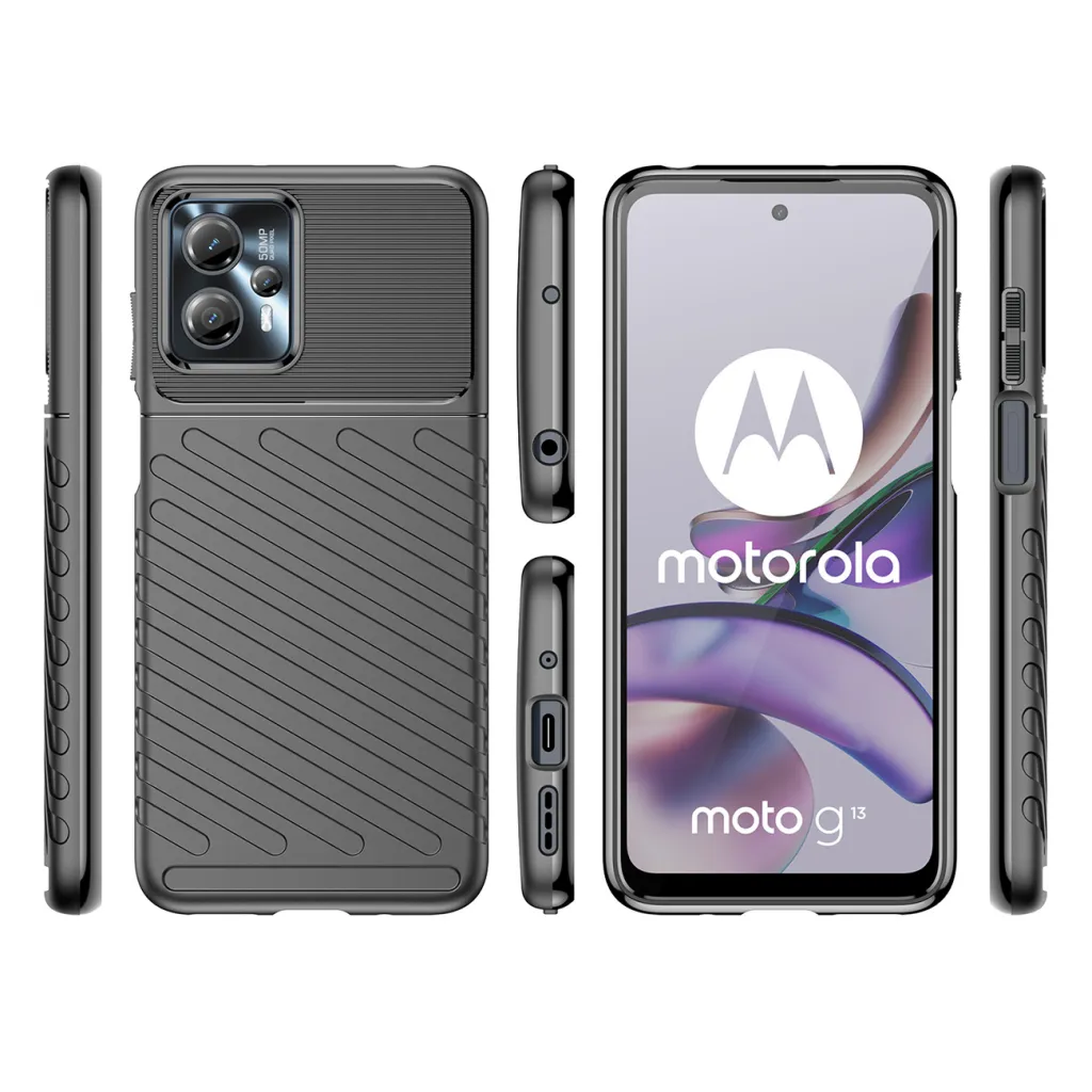 Motorola Moto G13 Thunder fokozott védelmet biztosító flexibilis TPU tok fekete - 7