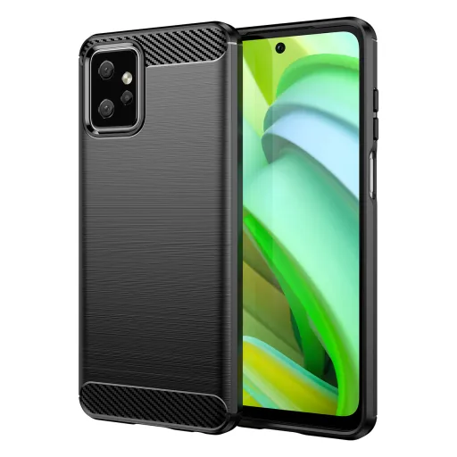 Motorola Moto G Power 2023 Carbon szénszál mintájú TPU tok fekete