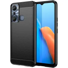 Infinix Hot 20i Carbon szénszál mintájú TPU tok fekete