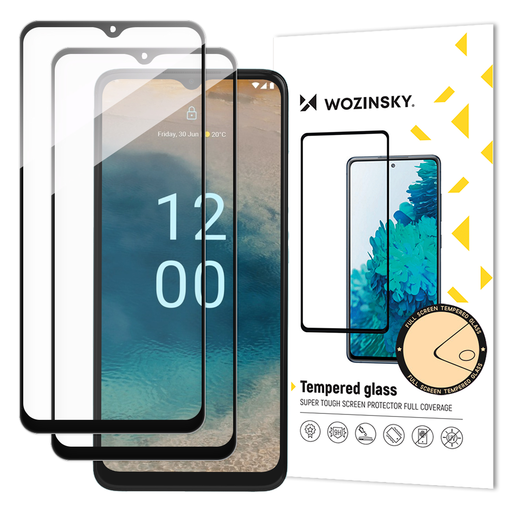 Nokia G22 üvegfólia Wozinsky Full Glue 9H fekete kerettel tokbarát 2 db Nokia G22 üvegfólia Wozinsky Full Glue 9H fekete kerettel tokbarát 2 db