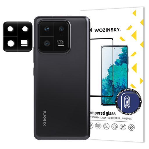Xiaomi 13 Pro Wozinsky Full Camera Glass 9H kameralencse védő üvegfólia fekete Xiaomi 13 Pro Wozinsky Full Camera Glass 9H kameralencse védő üvegfólia fekete