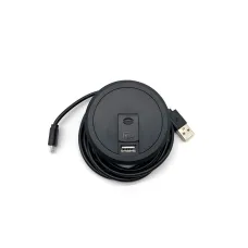 Bezdrôtová nabíjačka 10W zabudovateľná do nábytku, s USB portom čierna Bezdrôtová nabíjačka 10W zabudovateľná do nábytku, s USB portom čierna