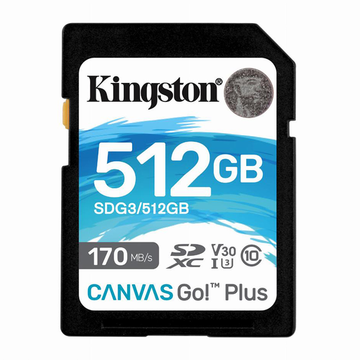 KINGSTON Memóriakártya SDXC 512GB Canvas Go Plus 170R C10 UHS-I U3 V30