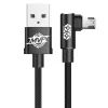 Baseus MVP Double-sided könyök Micro USB kábel 1.5A 2M fekete - 4. kép