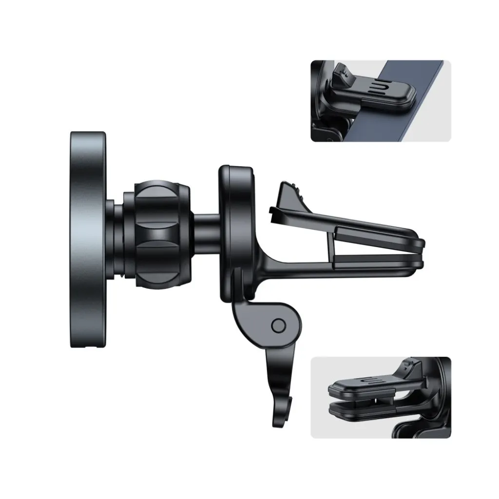 Tech-Protect MM15W-V5 Mágneses MagSafe kompatibilis autós telefontartó vezeték nélküli töltéssel 15W fekete - 6