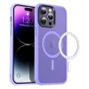 iPhone 14 Plus MagSafe-kompatibilis áttetsző matt tok világoslila Alphajack - 0. kép