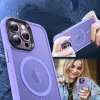 iPhone 14 Plus MagSafe-kompatibilis áttetsző matt tok világoslila Alphajack - 1. kép