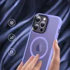 iPhone 14 Plus MagSafe-kompatibilis áttetsző matt tok világoslila Alphajack - 2. kép