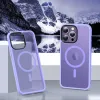 iPhone 14 Plus MagSafe-kompatibilis áttetsző matt tok világoslila Alphajack - 3. kép