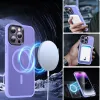 iPhone 14 Pro Max MagSafe-kompatibilis áttetsző matt tok világoslila Alphajack - 3. kép