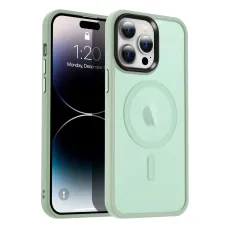 iPhone 13 Pro MagSafe-kompatibilis áttetsző matt tok világoszöld Alphajack
