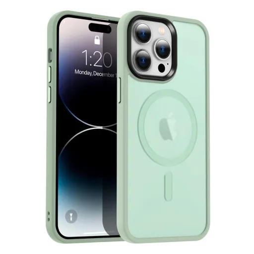 iPhone 13 Pro MagSafe-kompatibilis áttetsző matt tok világoszöld Alphajack iPhone 13 Pro MagSafe-kompatibilis áttetsző matt tok világoszöld Alphajack