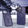 iPhone 12 Pro Max MagSafe-kompatibilis áttetsző matt tok sötétlila Alphajack - 2. kép