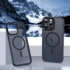 iPhone 15 Pro MagSafe-kompatibilis áttetsző matt tok kék Alphajack - 1. kép