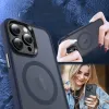 iPhone 15 Pro MagSafe-kompatibilis áttetsző matt tok kék Alphajack - 2. kép