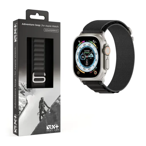 Apple Watch 4/5/6/7/8/SE/Ultra (42/44/45/49mm) Next One Adventure Loop óraszíj fekete
