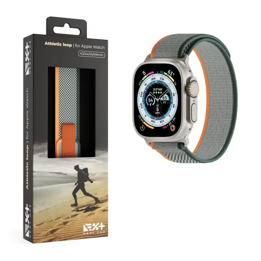 Apple Watch 4/5/6/7/8/SE/Ultra (42/44/45/49mm) Next One Athletic Loop óraszíj zsályaszínű