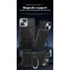 iPhone 15 Ring Armor tok kameralencse védővel, kihajtható támasszal, fekete Alphajack - 1. kép