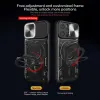 iPhone 15 Ring Armor tok kameralencse védővel, kihajtható támasszal, fekete Alphajack - 2. kép